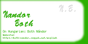 nandor both business card